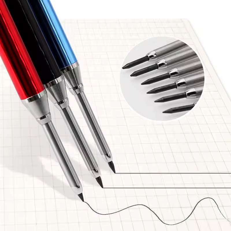 6Colors 2.8mm Metal Solid Carpenter Mechanical Pencil with Sharpener 2B Lead Core Deep Hole Construction Marking Scriber Tool - Image 3
