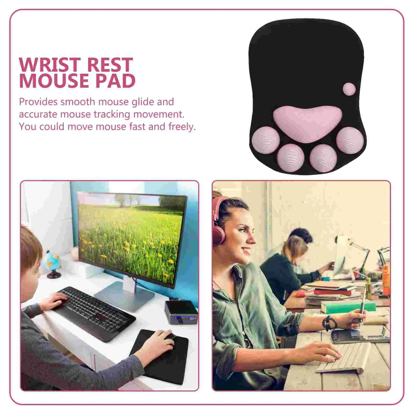 

Mouse Pad Small Laptop for Office Big Accessories Wrist Rest Computer Paw Desk with Support
