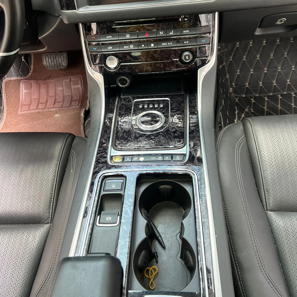 For Jaguar XF 2016-2020 Interior Central Control Panel Door Handle 5D Carbon Fiber Stickers Decals Car styling Accessorie