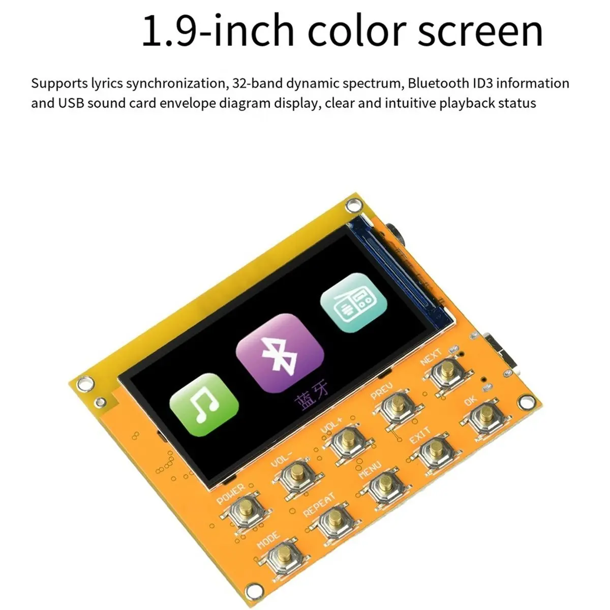 giftnew-19インチ-tft-lcd-bluetooth-mp3-ロスレスデコーダーボード-76-108mhz-fmラジオ-マルチ周波数オーディオプレーヤーモジュール
