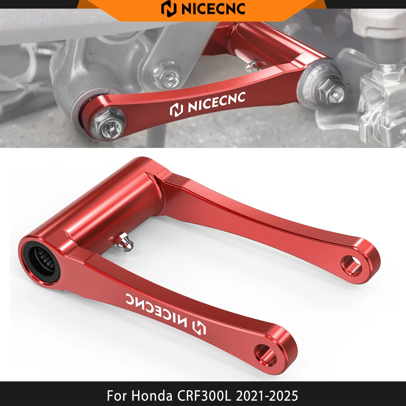 

Для Honda CRF300L CRF300 L CRF 300 L RALLY 2021-2024 2023, комплект понижающих звеньев задней амортизационной подвески NICECNC, замена 52475-K1T-E10