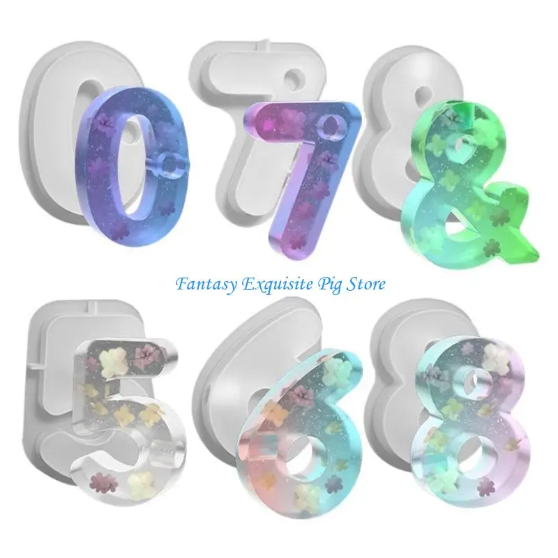 Numbers Candlestick Silicone Mold DIY Holder Home Cement Plaster Mould
