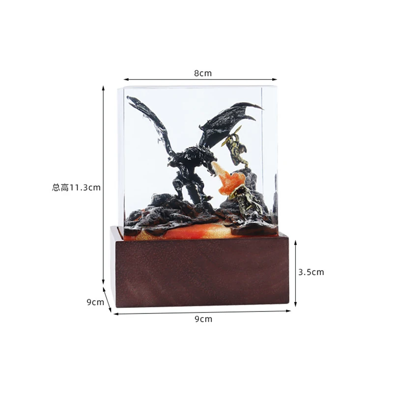 Dragon Jet Flame Organism Resin Table Light Creactive Art Decoration Lamp Flying Dragon Theme Night Light  USB Charge