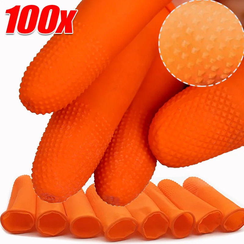 10-100Pcs Disposable Anti-static Finger Rubber Gloves Non-slip Latex Finger Cots Fingertips Protector Gloves Watch Repair Tools