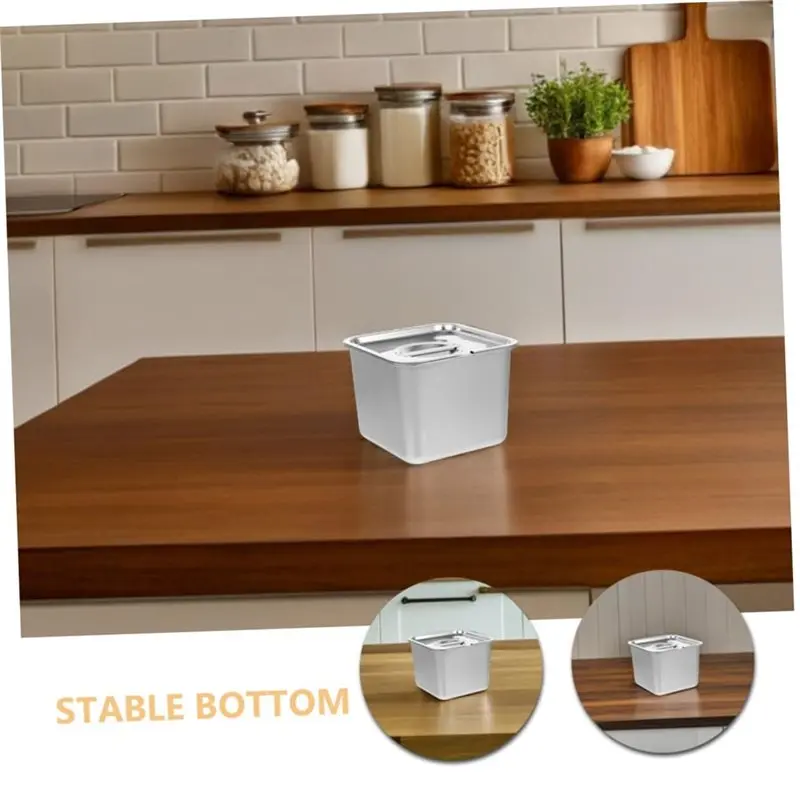 【RECOMMEND】Airtight Lid Stainless Steel Ice Cream Container For Homemade Dessert Versatile Food Storage Box Freshness Preservati