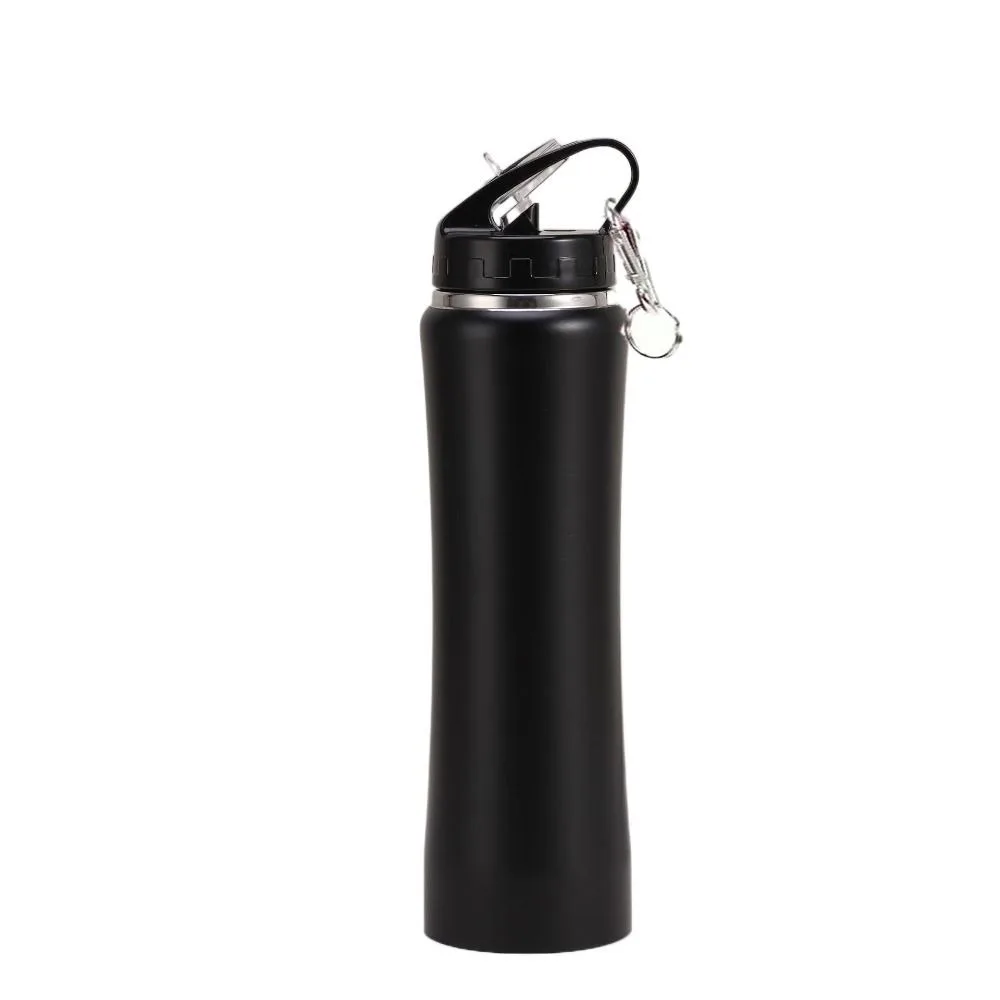 

600/750ml Straw Insulated Tumbler Stainless Steel Double-layer Sports Thermal Bottle Drop-proof With Handle Thermos Cup Outdoor