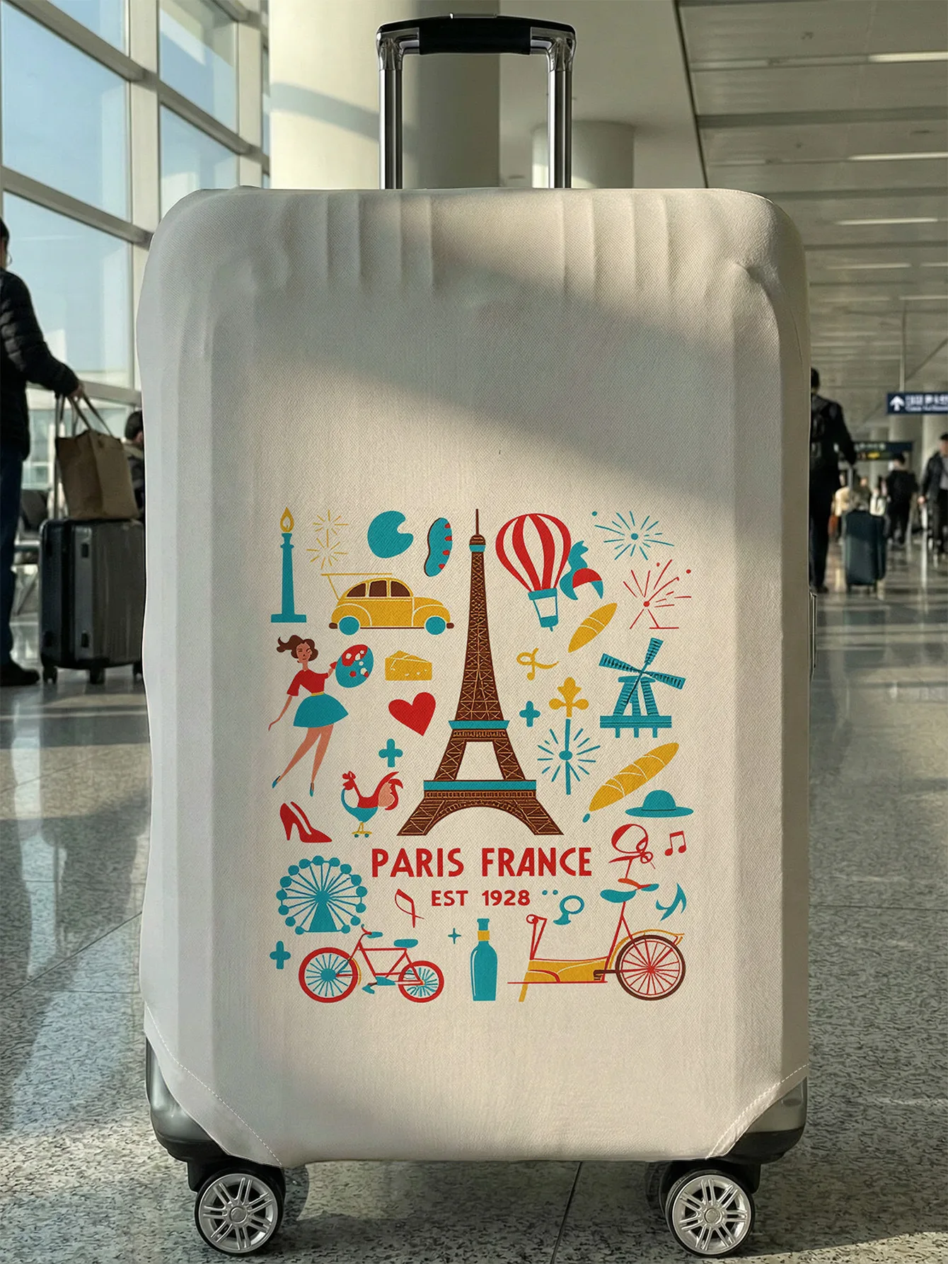 

Защитный чехол для багажа Paris French Element, подходит для багажных чехлов размером 18-32 дюйма, чехлов для ручек багажа, дорожных аксессуаров.