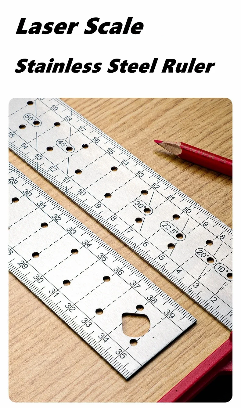 Quick-Positioning Woodworking Angle Ruler Level Metal Carpentry Right Angle Ruler Stainless Steel Multi-Angle Measuring Tool - view 6