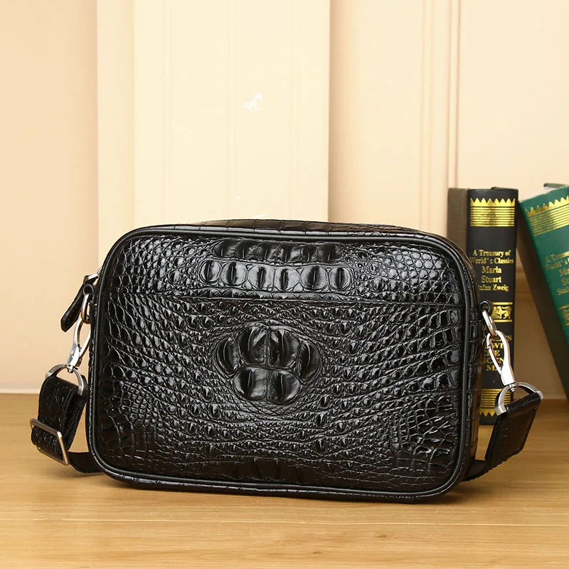 Genuine Leather alligator pattern men\'s briefcase business bag fashion men\'s bag  large capacity shoulder messenger bag