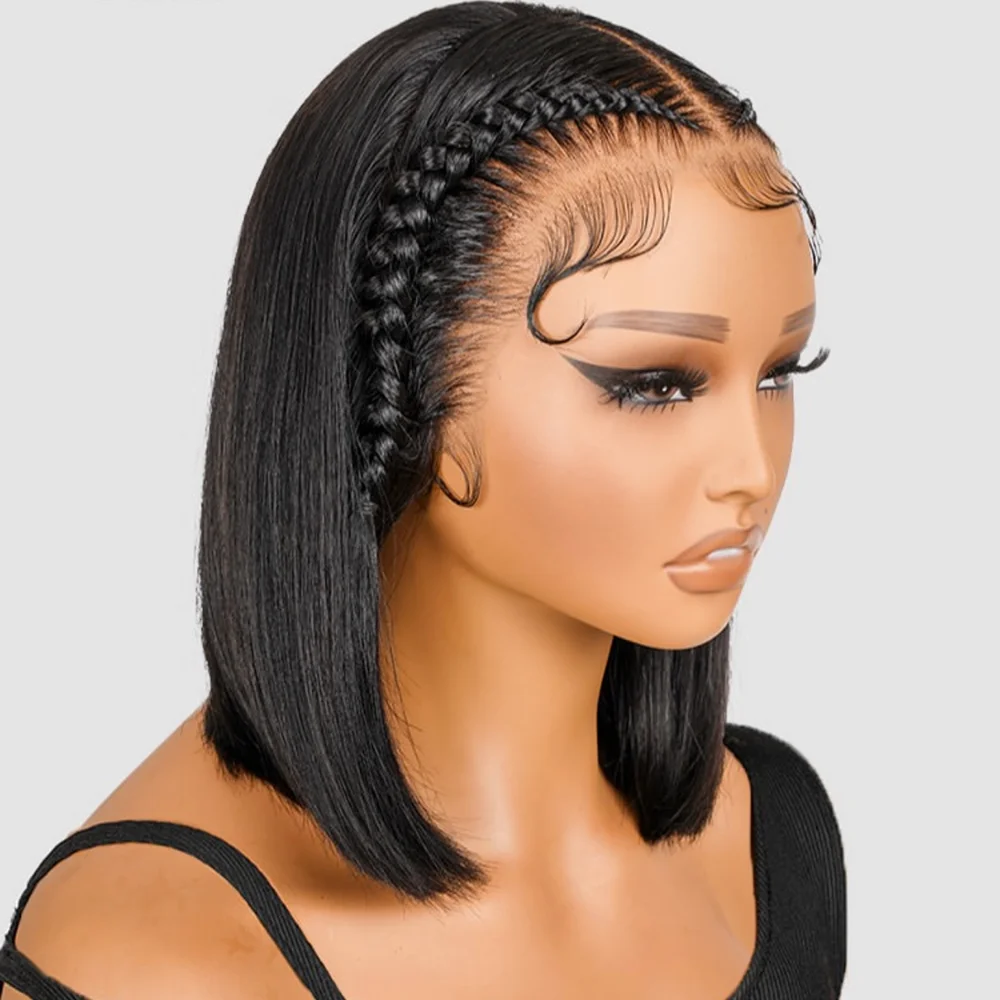 

Straight Bob Wigs Brazilian 100% Human Hair Short Bob 13x4 Lace Front Human Hair Wig 4x4 Lace Front Closure Wig Natural Black