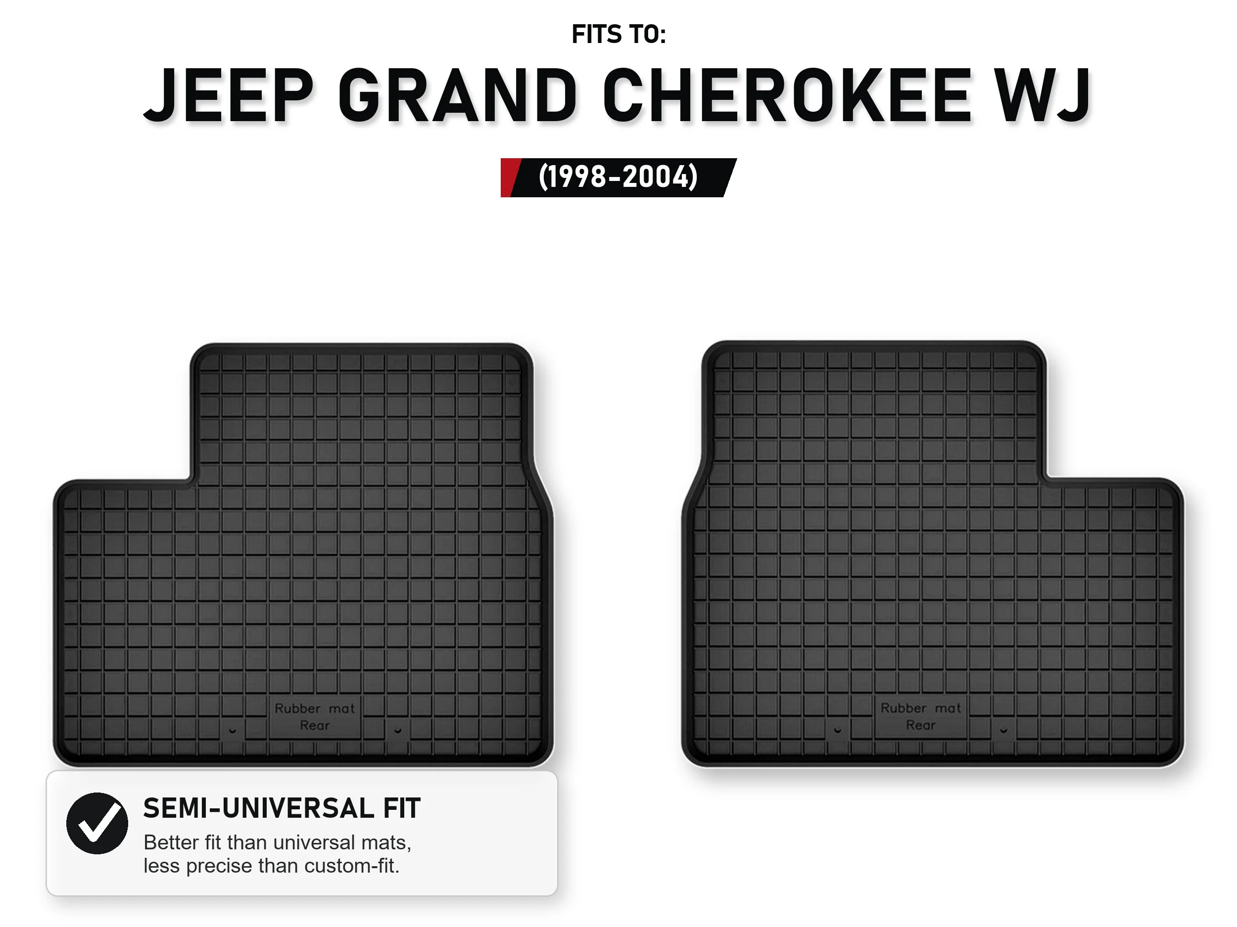 Rubberen bakmatten achterin voor: Jeep Grand Cherokee Wj 1998-2004