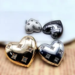 6PCS Love Design Metal Rhinestone Button For Coat Sewing Accessories Scrapbooking Clothing Craft Handmade Diamond Buttons