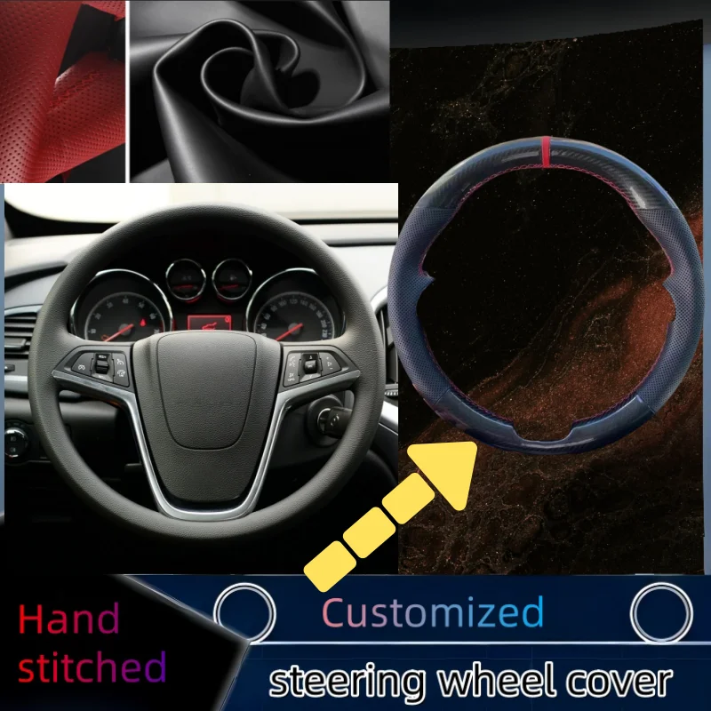 

Hand-stitched Carbon Fiber Leather Car Steering Wheel Cover For Opel Astra (J) 2009-2015 Meriva (B) 2010-2017 Zafira (C) 2011-20