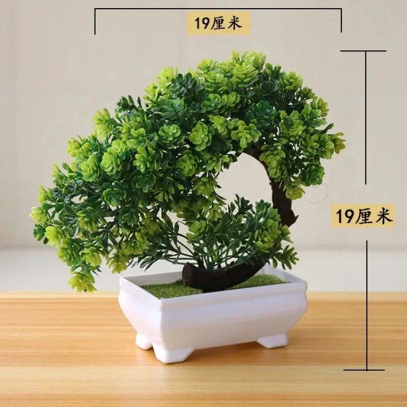 Plantas artificiales de plástico, bonsái, árbol pequeño, maceta de simulación, adornos en maceta, arreglo de jardín de flores, decoración de mesa para el hogar, 1 ud.