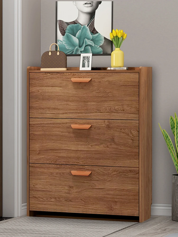 Entrance Cabinet Simple Modern Large Capacity Storage Tilting Shoe Rack