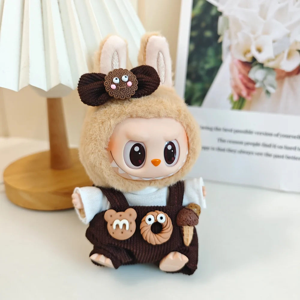 17 cm Nette Mini Plüsch Puppe Kleidung Outfit Zubehör Für Korea Kpop Exo Labubu Idol Puppen Rock Hut Kleidung DIY kinder Geschenk