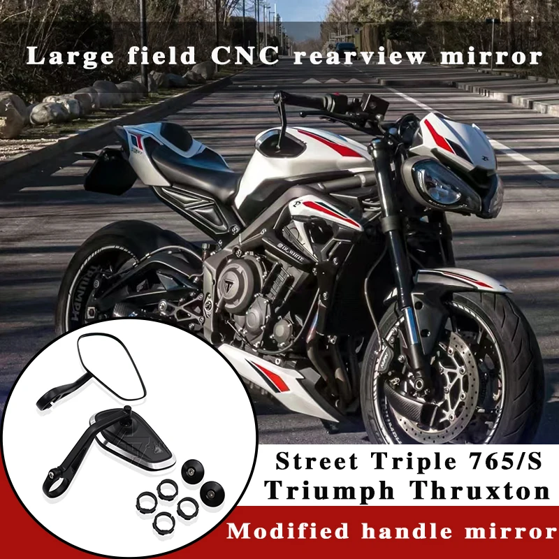 

Motorcycle CNC Handlebar Handle Bar Rearview Side Mirrors Bar End Mirror Kit For Triumph Thruxton 765R 765RS S