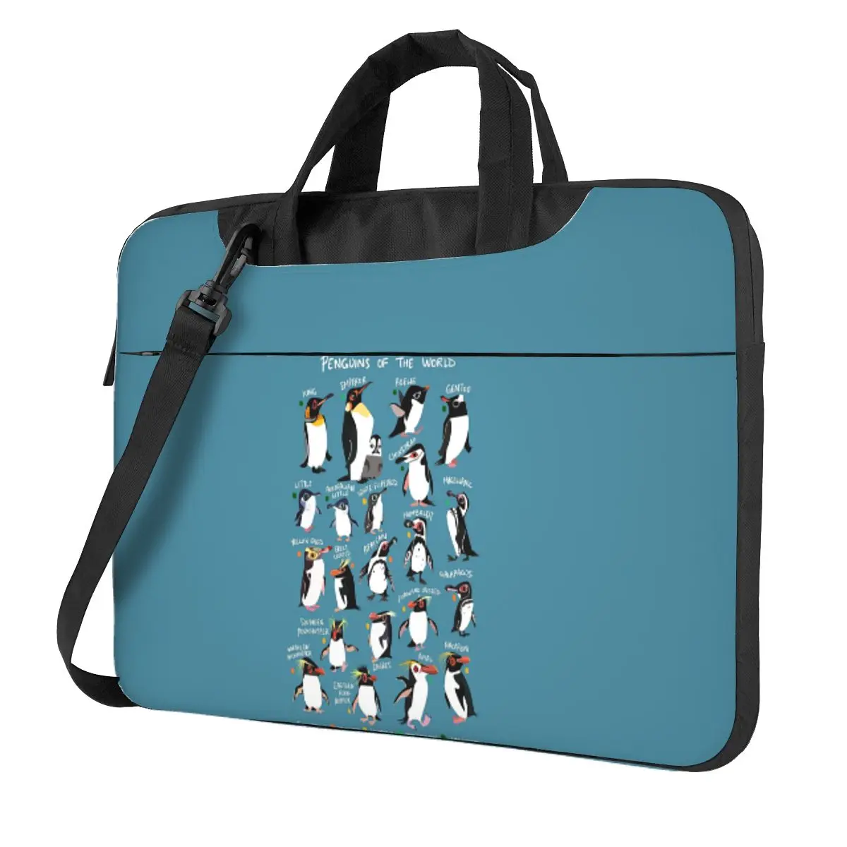 

Penguins Of The World Crossbody Laptop Bag Case Computer Bag Resistant Protective Notebook Pouch for Macbook Pro Lenovo