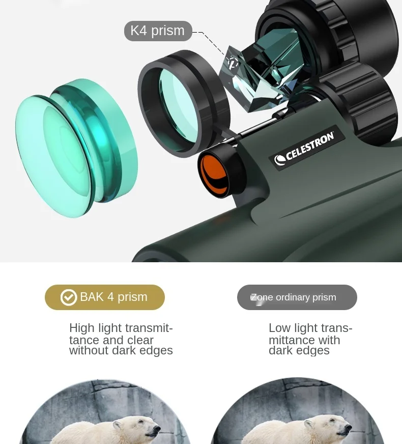 Celestron Outland X 8x42 10X42 Grünes Fernglas Wasserdicht & Beschlagfrei Fernglas für Erwachsene Mehrfach Beschichtete Optik und BaK-4 Prismen – Detail 24