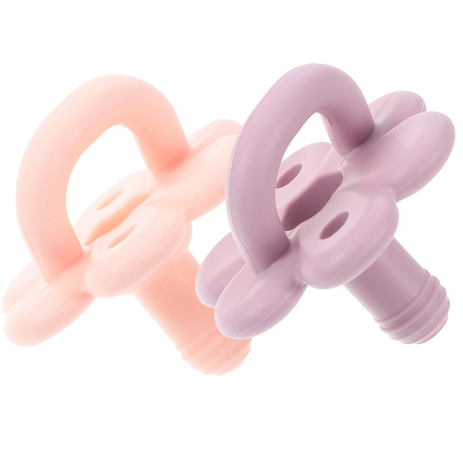 

2Pcs Silicone Pacifiers Newborn Infant Baby Soothing Round Flower Design Comfortable Safe Baby Nipples Infant Silicone Pacifiers