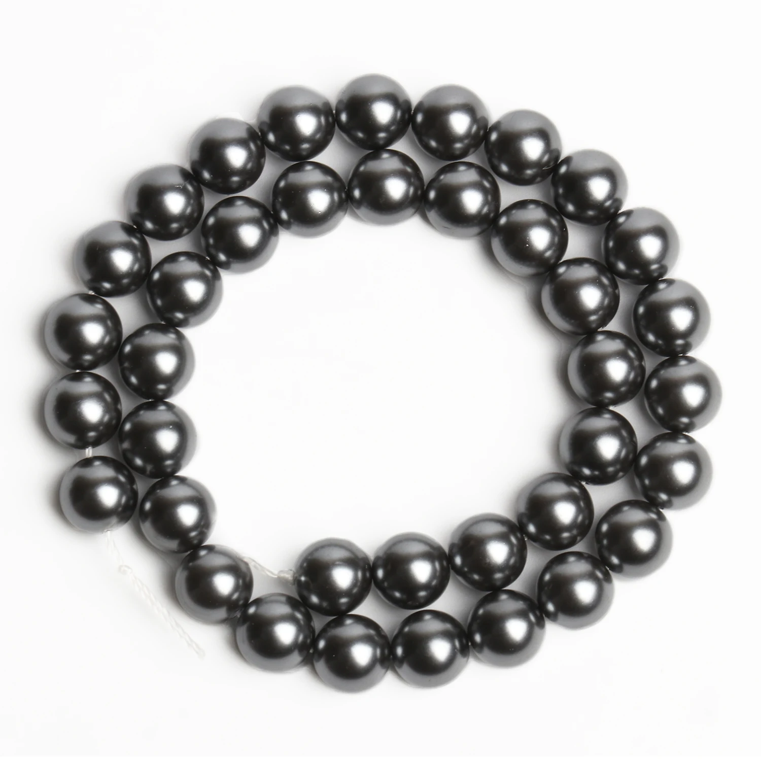 4/6/8/10mm Black Shell Pearls Natural Beads Smooth Round Loose Spacer Beads for Jewelry Making Supplies DIY Bracelet Accessories