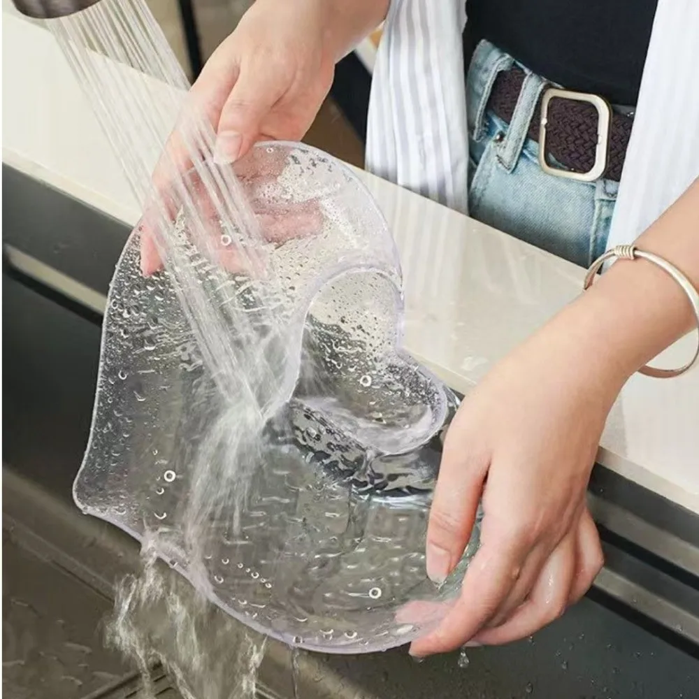 Creative Heart-shaped Dumpling Plate PET Multifunctional Snack Plate Transparent Wave Texture Dipping Dish Salad Plate