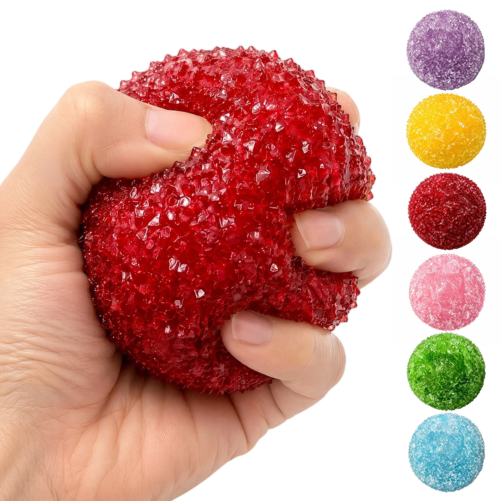 Ice Skin Fidget Sensory Squeeze Ball Slow Rising Style Textured Memory Gel Stress Balls Lightweight for Adults & Kids Party