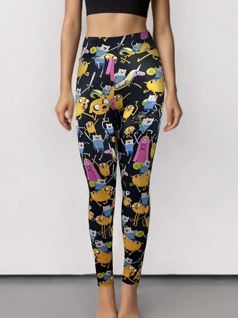 Cartoon animal print stretch slim casual elastic waist tight leggings for women