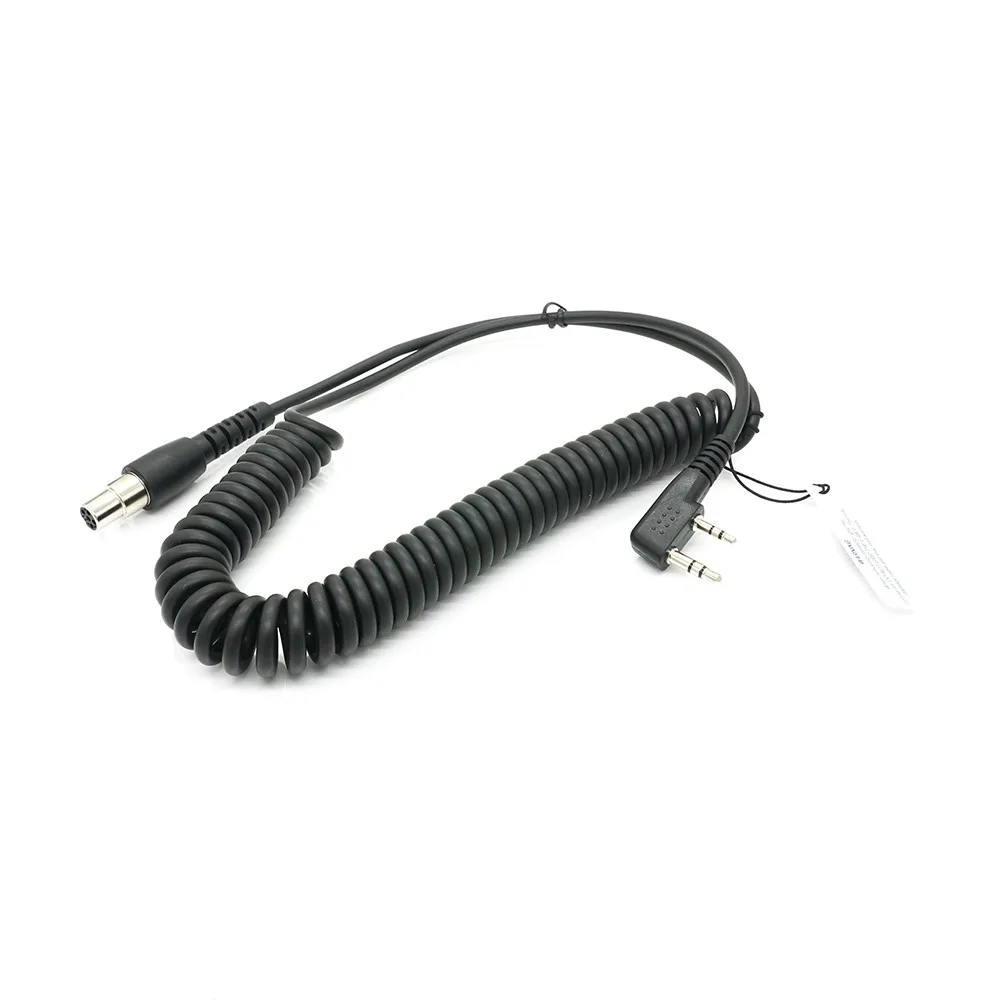 

Headsets 2-Pin to 5-Pin Two Way Handheld Radios Coil Cord Cable Compatible with KENWOOD BAOFENG RH5R/RDH/HYT/Relm,CC-Ken Aviatio