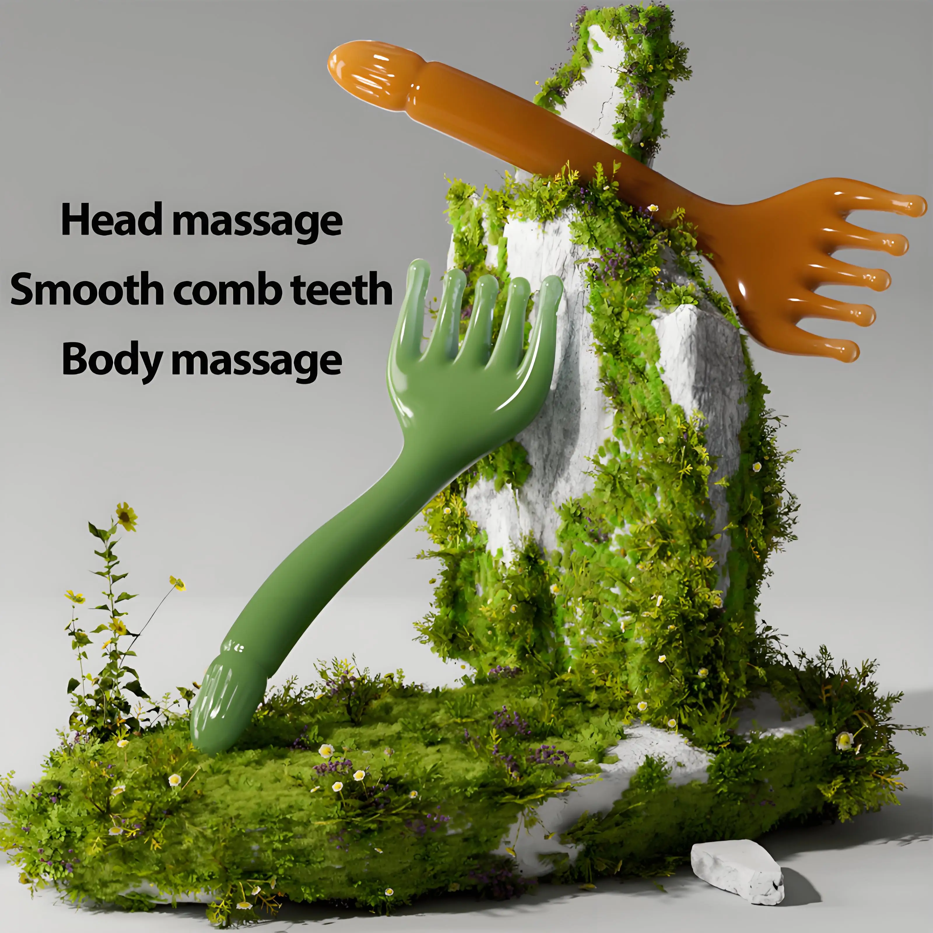 1pcs Resin Head Massager Scalp Gua Sha For Body Neck Leg Massage Five-claw Head Scraping Stick Massage Scraping Claw Massage
