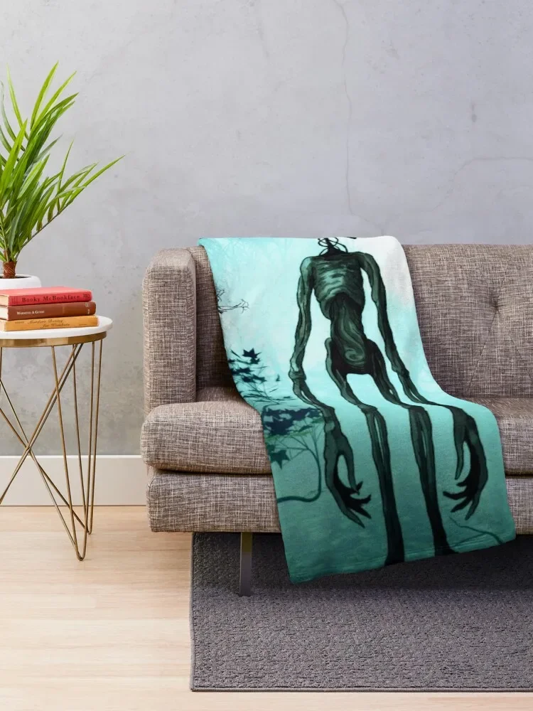 Siren head in horror background Throw Blanket Sofas Baby Blankets