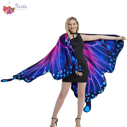 Butterfly Wings Shawl Double Sided Printed Colorful Fairy Dress Up Women Halloween Wing Costume Cape Fastival Party Favors Cloak