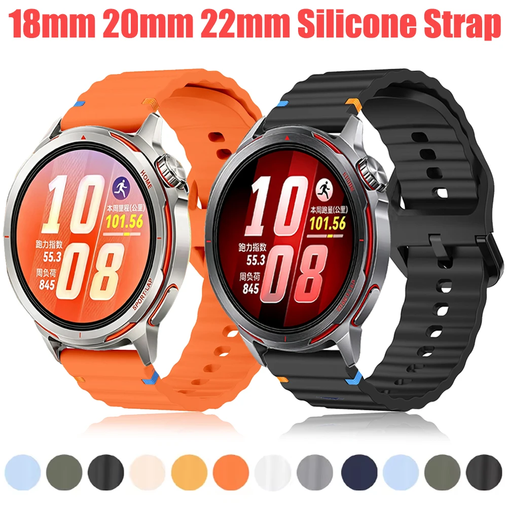 18/20/22mm Weiches Silikonarmband für Huawei Watch GT Runner 2/Ultimate 2/GT6/5 Pro 46mm Armband Handgelenksband Amazfit Active 3/2/Max