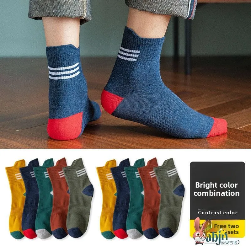 

Мужские спортивные носки средней длины, утолщенные, дышащие, влагоотводящие, с защитой от запаха, зимние, хлопковые, модные, для фитнеса, для фанатов спорта