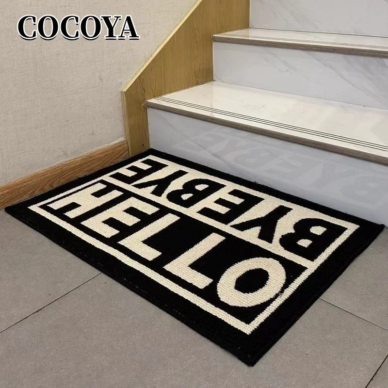 

Hello Letter Carpets for Living Room Polypropylene Washroom Floor Mat Bedroom Anti Slip Area Rugs Modern Style Entry Mats Decor