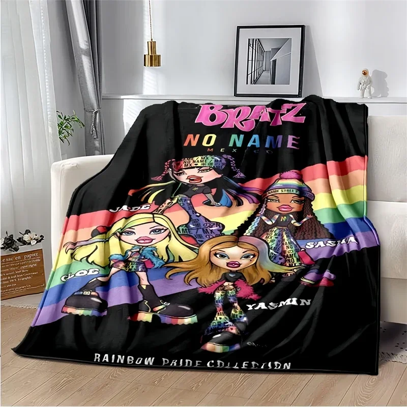 Bratz Cartoon Printed Blanket,Girl Boy Gift, Hip Hop Music Blankets for Sofa Bed Bedroom,Decke,Stragulum,Couverture,담요