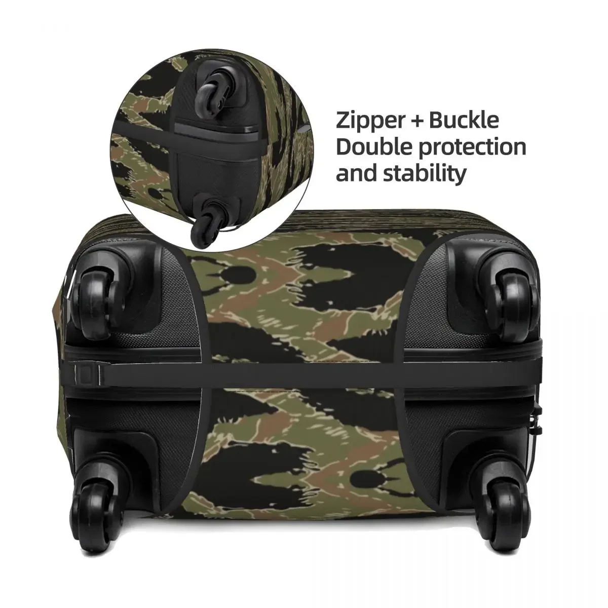 Custom Fashion Tiger Stripe Camo Luggage Cover Protector Elastic Military Tactical Camouflage Travel Suitcase Covers