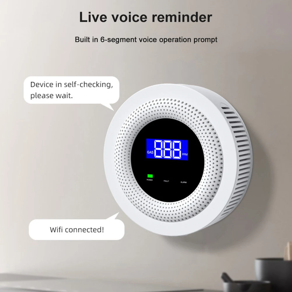 Tuya Wifi Natural Gas Leak Detector Alarm Security Protection Smart Home 433MHz Wireless Gas Leakage Sensor Fire Safety Detector