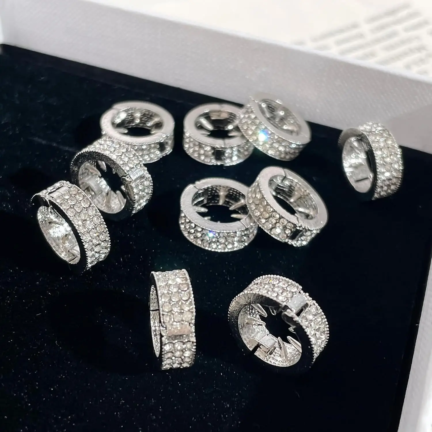 

Round metal hair buckle women's high-end new forehead bangs hairpin rhinestone hairpin broken hair clip ring buckle