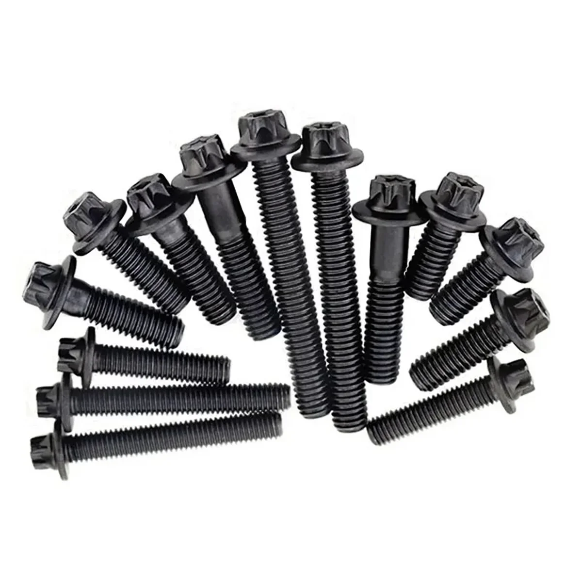 5/10/20/50Pcs M5 M6 Torx-Head Bolt Grade 12.9 Black Carbon Steel Profile Flange Head Screw Length 17.5mm~43mm