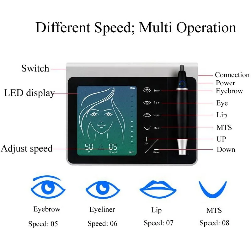 آلة الوشم الرقمية لقلم الحواجب ، ميكروبيغمنتاتيون ، المكياج الفني