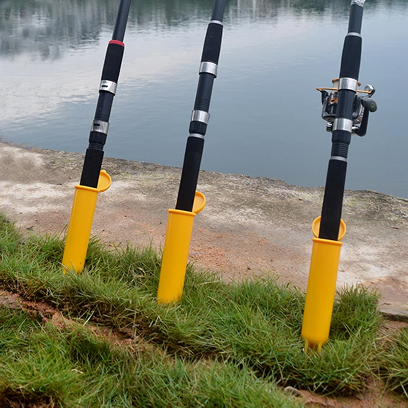 2 Stück faltbarer Surf-Angelrutenhalter mit Aufbewahrungsdeckel – Sea Rod Ground Spike, kompaktes Design zum Strandangeln