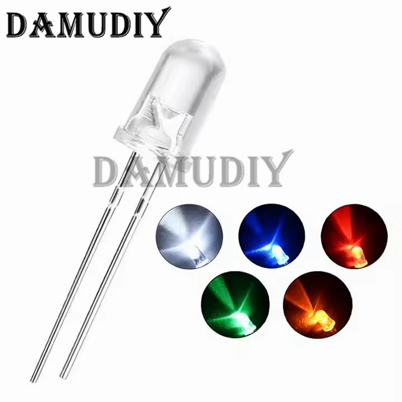 50pcs 3mm White Green Red Blue Yellow Light Emitting Diode Automatic Flashing LED Flash Control Blinking F3 1.5HZ