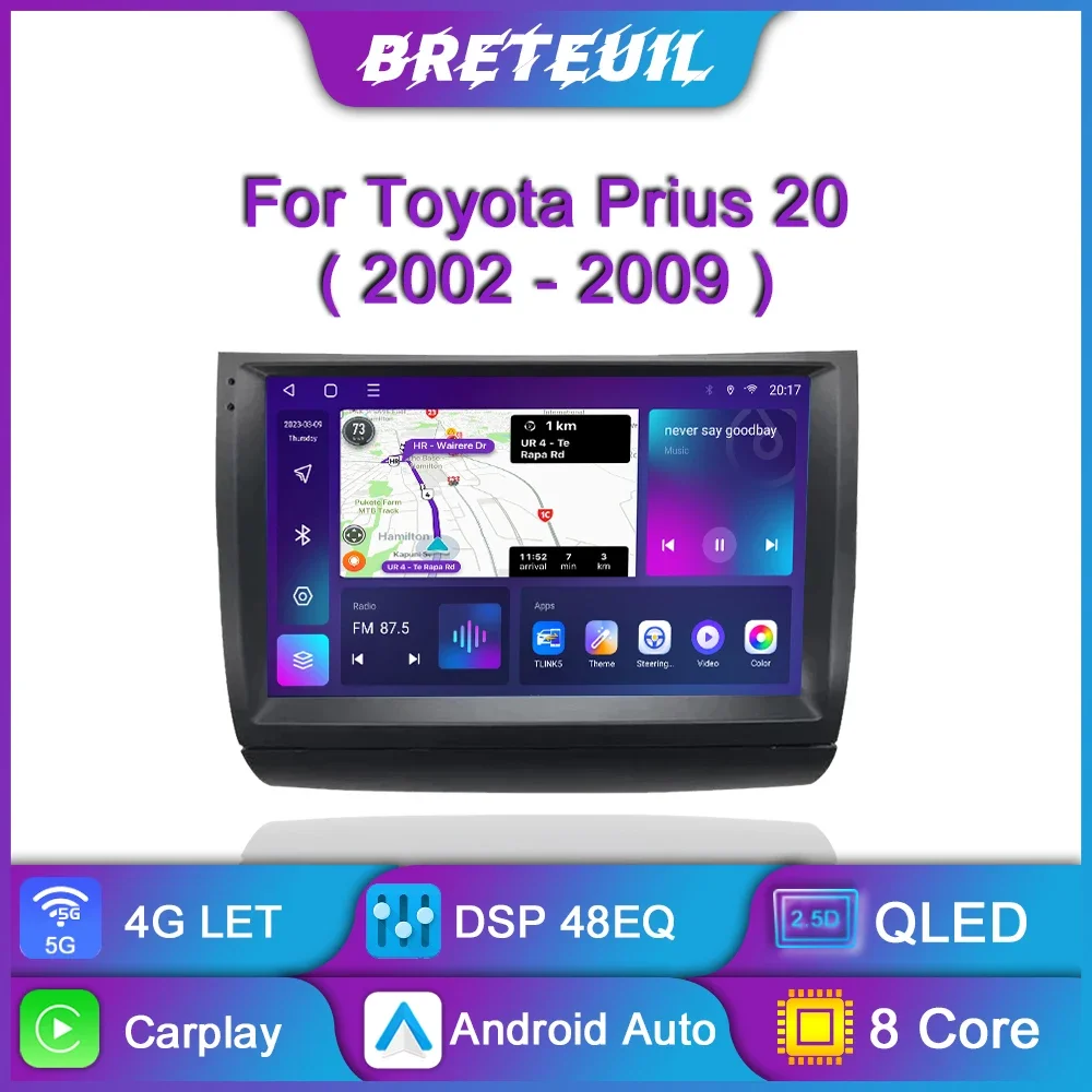 For Toyota Prius 20 2002 - 2009 Android Car Radio Multimedia Player Navigation GPS Carplay Screen Auto Stereo Intelligent System