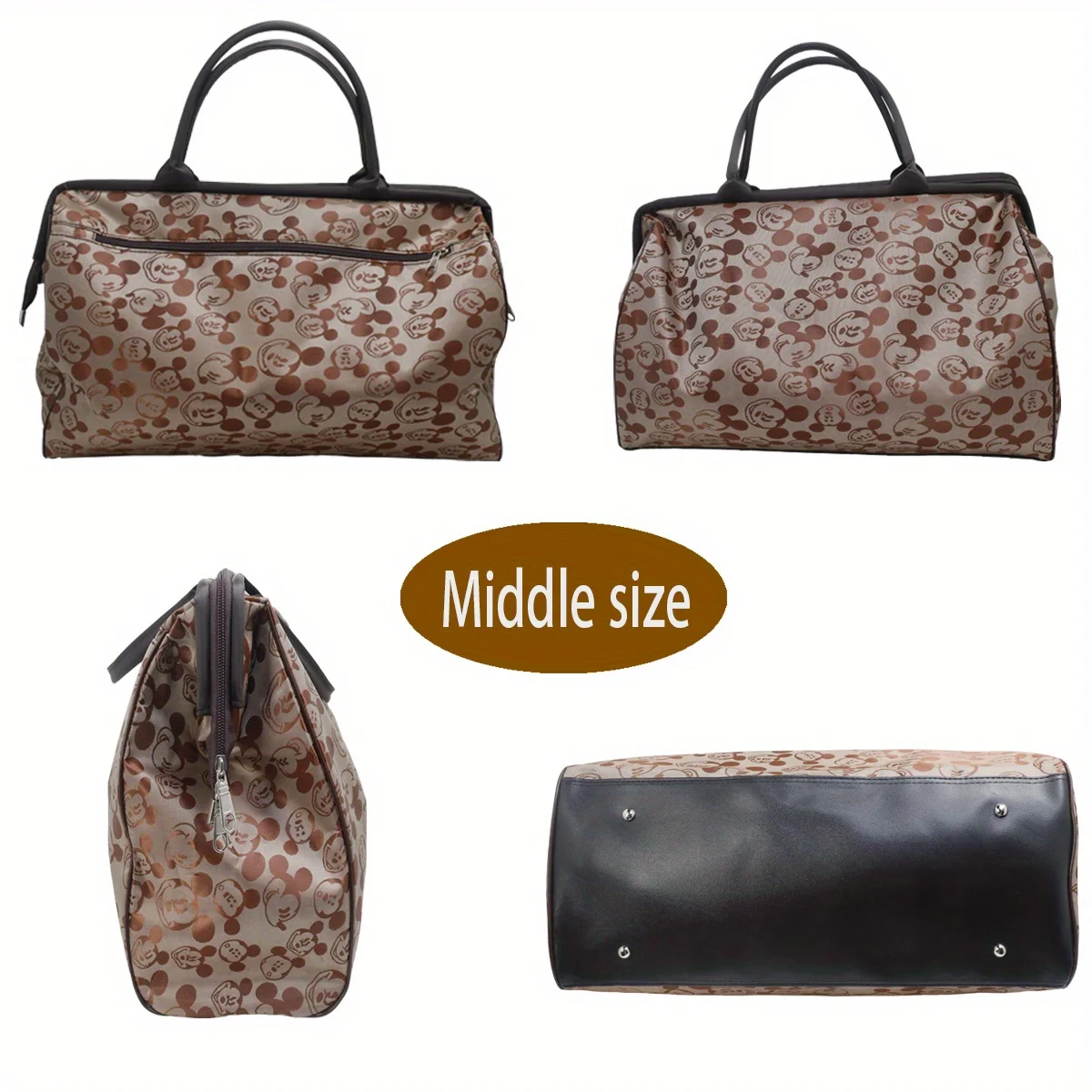 1pc Mickey print waterproof handbags, large-capacity handbags, travel bags, suitable for short-term business trips