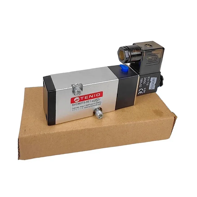 TENIO Solenoid Valve SVCM273-5E1 Pneumatic Directional Valve for TENIO Knife Cylinder AC220V DC24V
