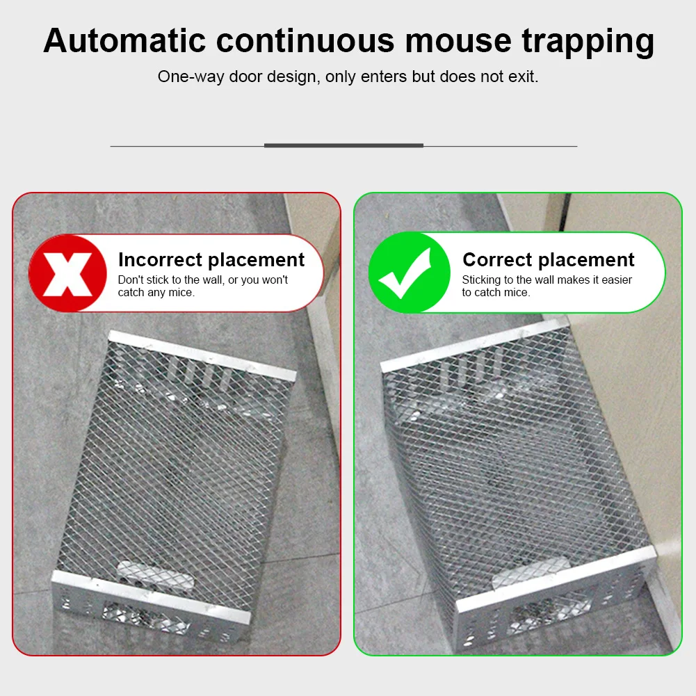 مصيدة فئران بشرية قفص دورة مستمرة أوتوماتيكية مصيدة فئران حديدية مصيدة فئران حية لالتقاط أو إطلاق القوارض #4