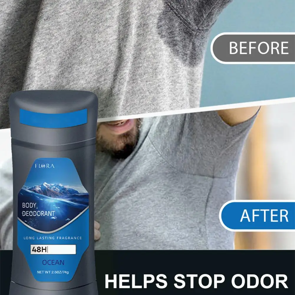 عطر صلب ومزيل العرق مضاد للتعرق للرجال، مزيل رائحة الجسم بالألمنيوم، عطر صلب من خشب الصندل المحيطي، رياضة نقية