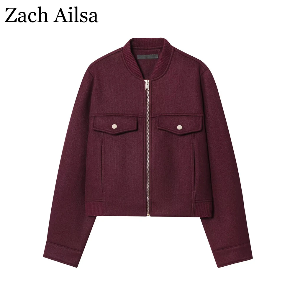 

Осенний новый продукт в европейском и американском стиле, женская универсальная мягкая короткая куртка на молнии с круглым вырезом, куртка