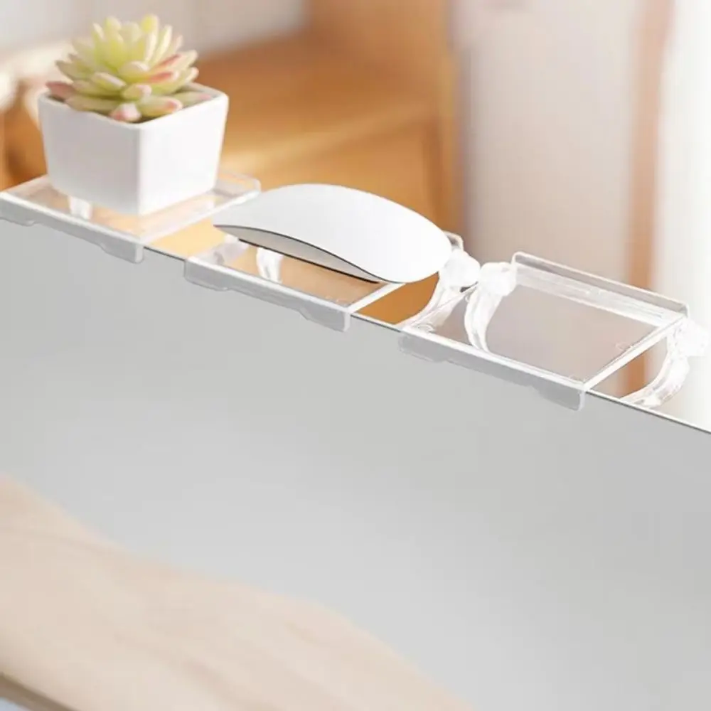 

3Pcs Adjustable Laptop Top Shelf Compact Transparent Computer Screen Mounting Bracket Space Saving Easy Installation